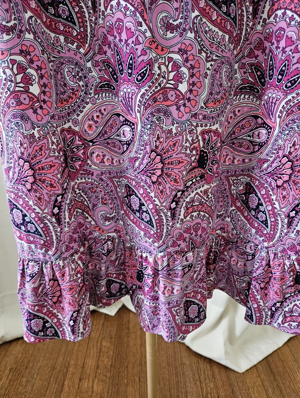 Michael Kors Paisley Pink Sleeveless Ruffle Dress Size XS